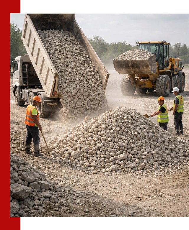Доставка известнякового щебня фр. 40-70 в Анапе