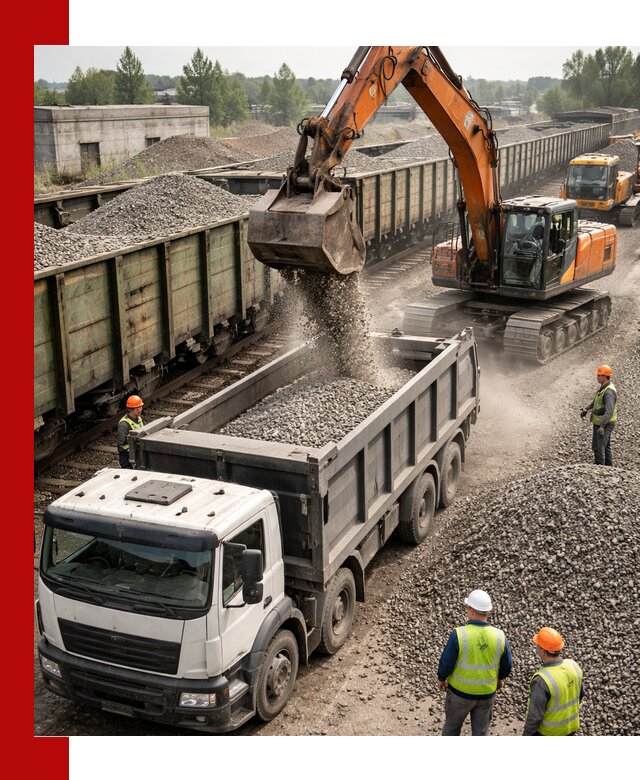 Железнодорожный щебень фракция 25–60 для поставок в Анапе