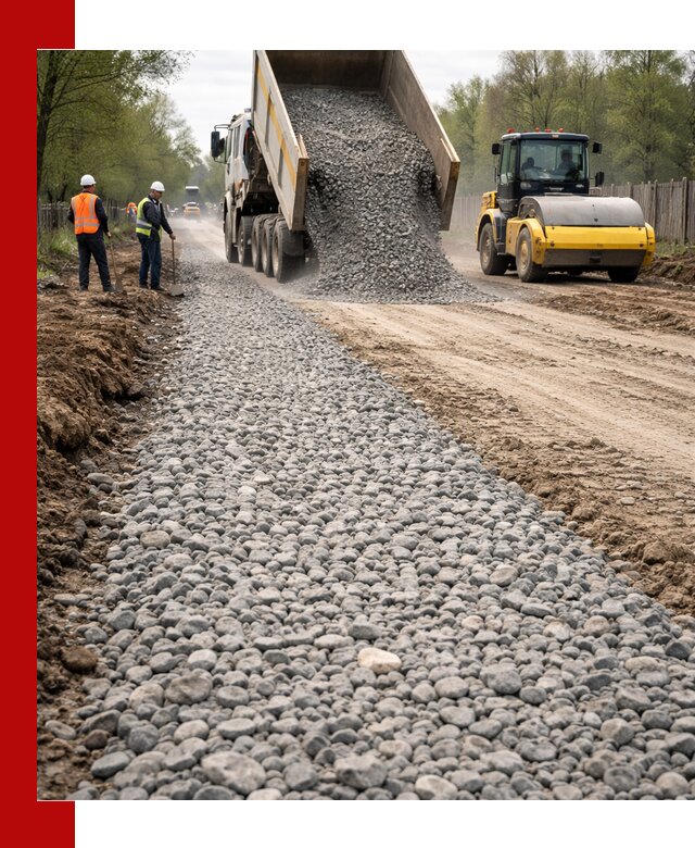 Доставка щебня для отсыпки дорог в Анапе высокого качества