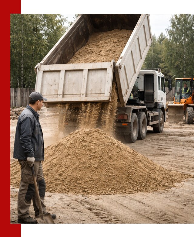 Доставка и продажа песка с разгрузкой в Анапе