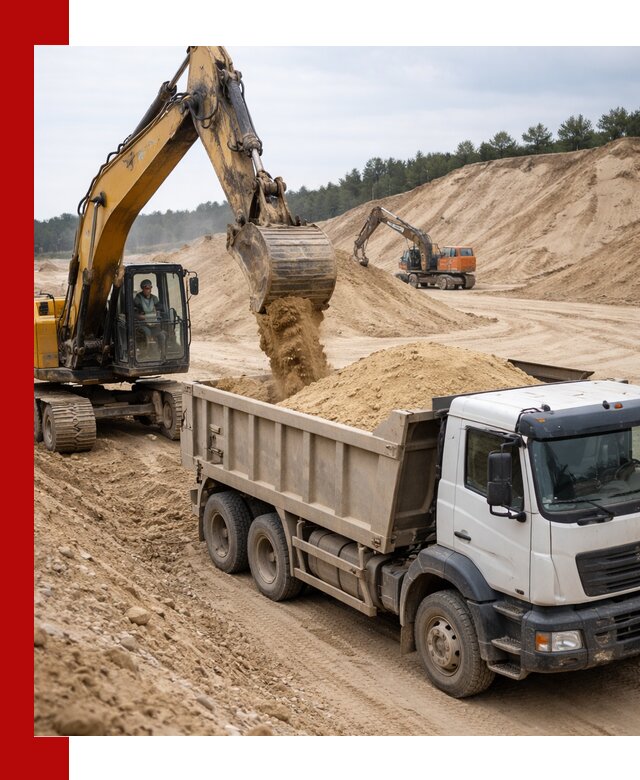 Доставка карьерного песка с самосвалами и разгрузкой в Анапе