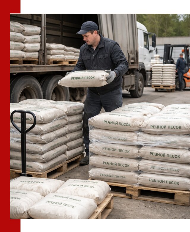 Речной песок в мешках с доставкой в Анапе