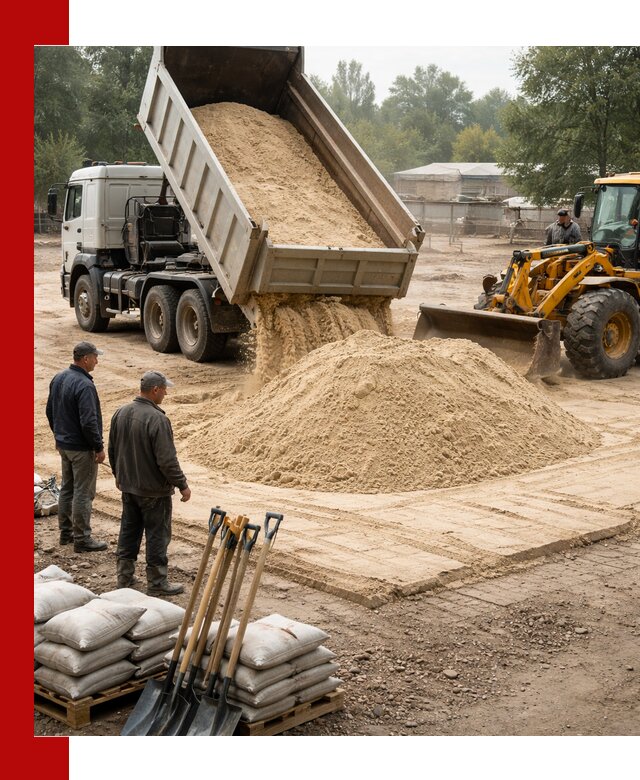 Доставка мытого песка в Анапе с самосвалами по выгодной цене