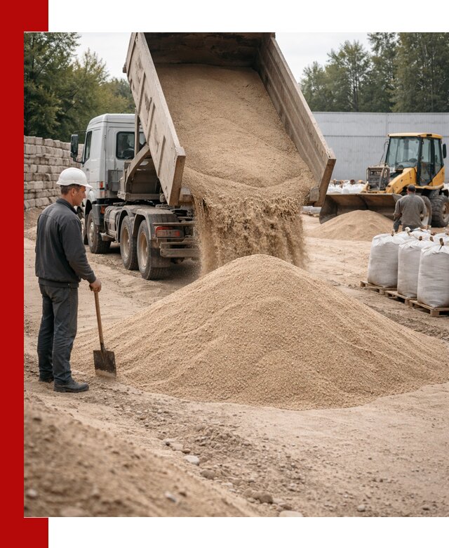 Кварцевый песок фракция 0–3 мм с доставкой в Анапе