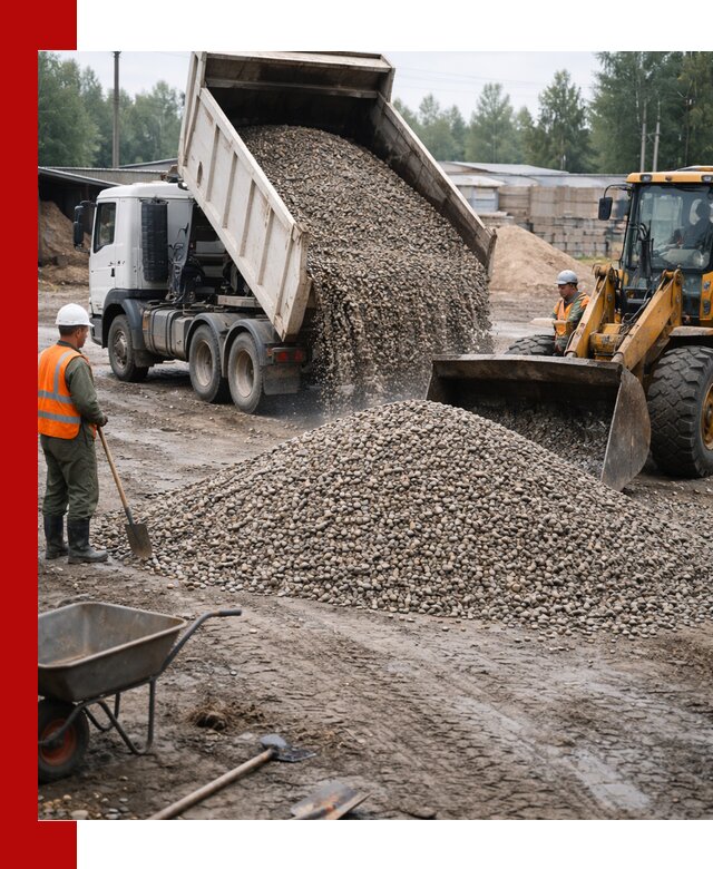 Мытый гравий с доставкой в Анапе от карьера до участка