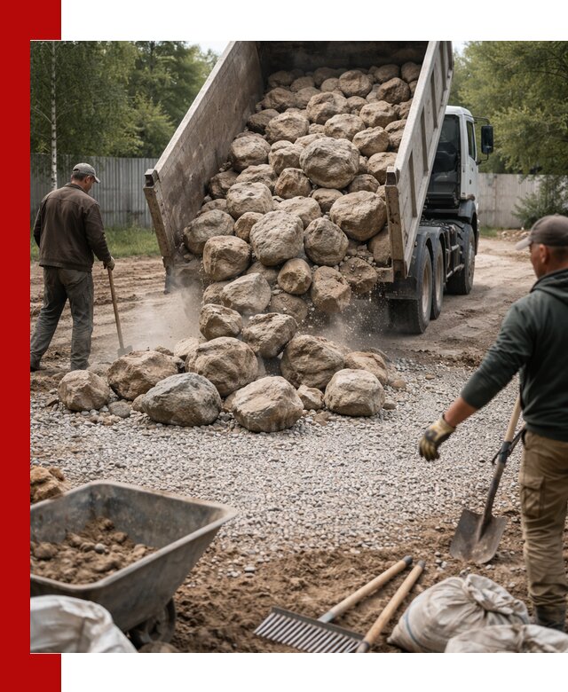 Доставка и укладка булыжника в Анапе