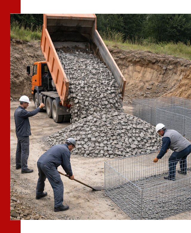 Камень для габионов с доставкой в Анапе быстро и надёжно