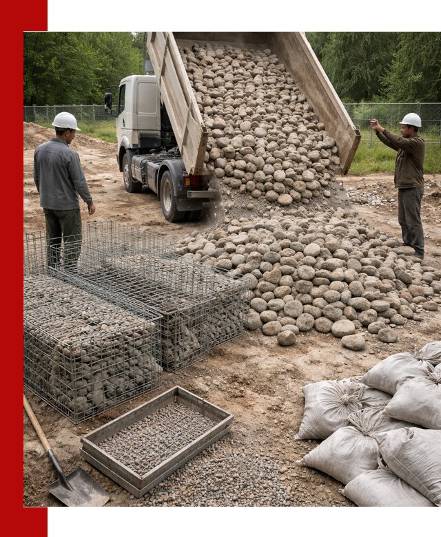 Камень для габионов фракция 70–151 в Анапе