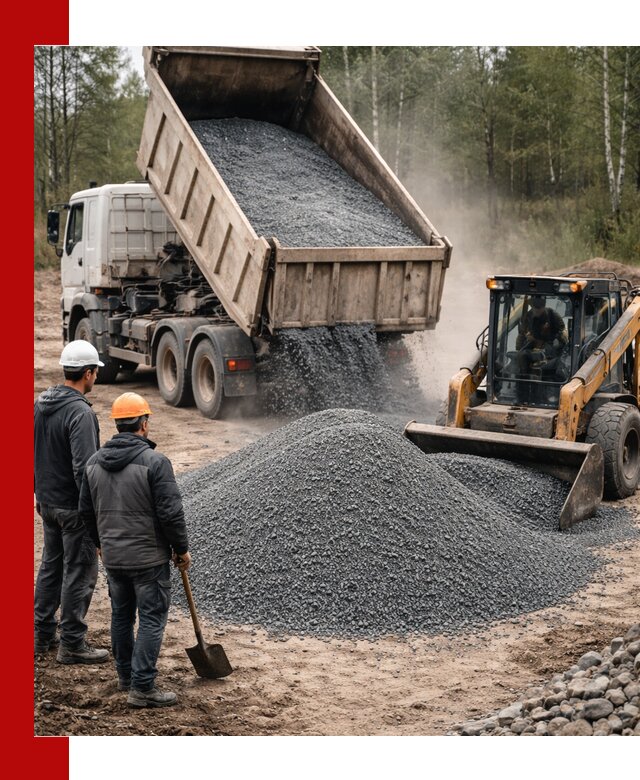 Гранитный отсев 0-5 с доставкой и разгрузкой в Анапе