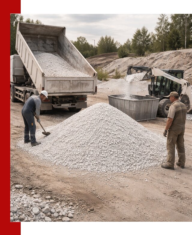 Доставка и продажа белой мраморной крошки в Анапе