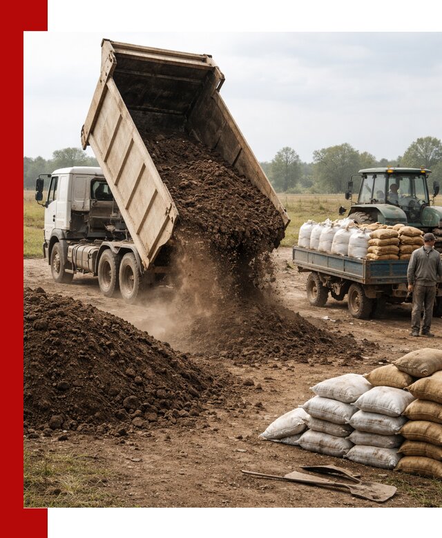 Доставка грунта и удобрений оптом в Анапе для сельхоз и строительства