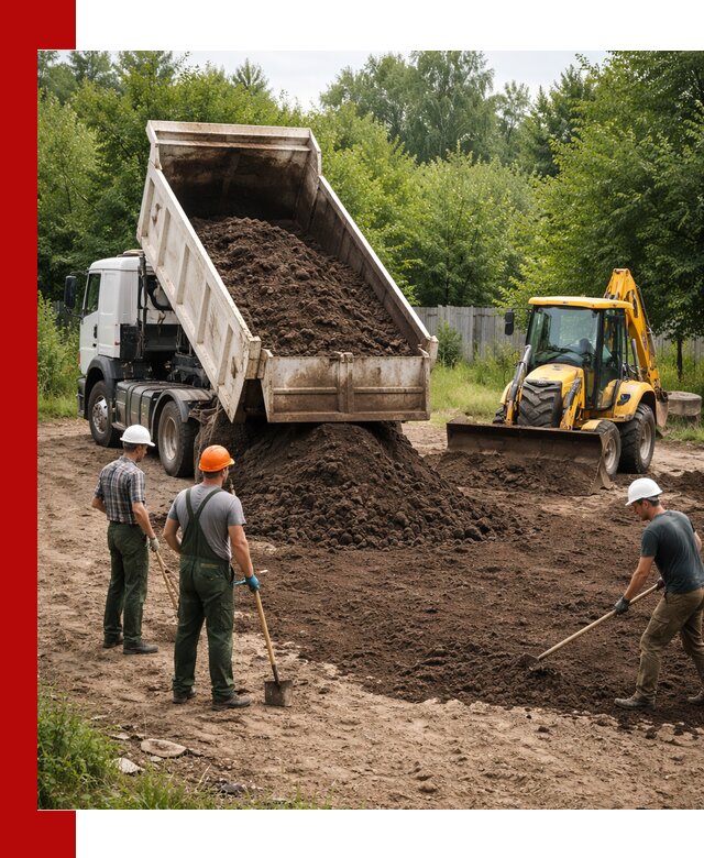Доставка и укладка грунта для выравнивания участка в Анапе