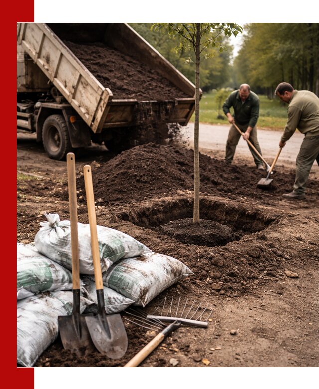 Грунт для посадки деревьев в Анапе — доставка и подготовка почвы