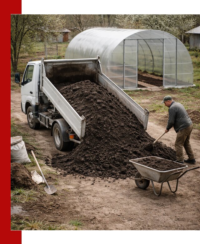 Чернозем для теплицы с доставкой в Анапе