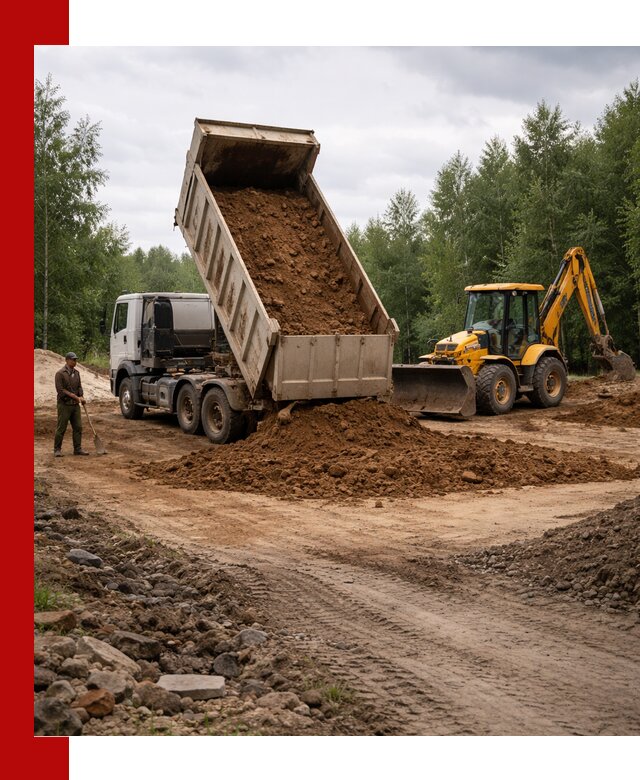 Доставка суглинка самосвалами в Анапе подсыпка и планировка