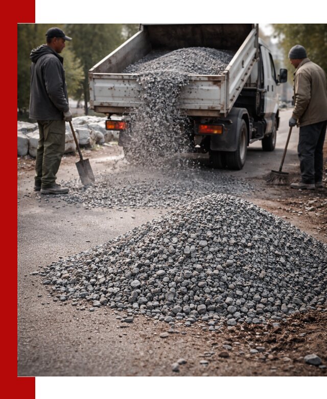 Гранитная крошка для посыпки дорог и тротуаров в Анапе